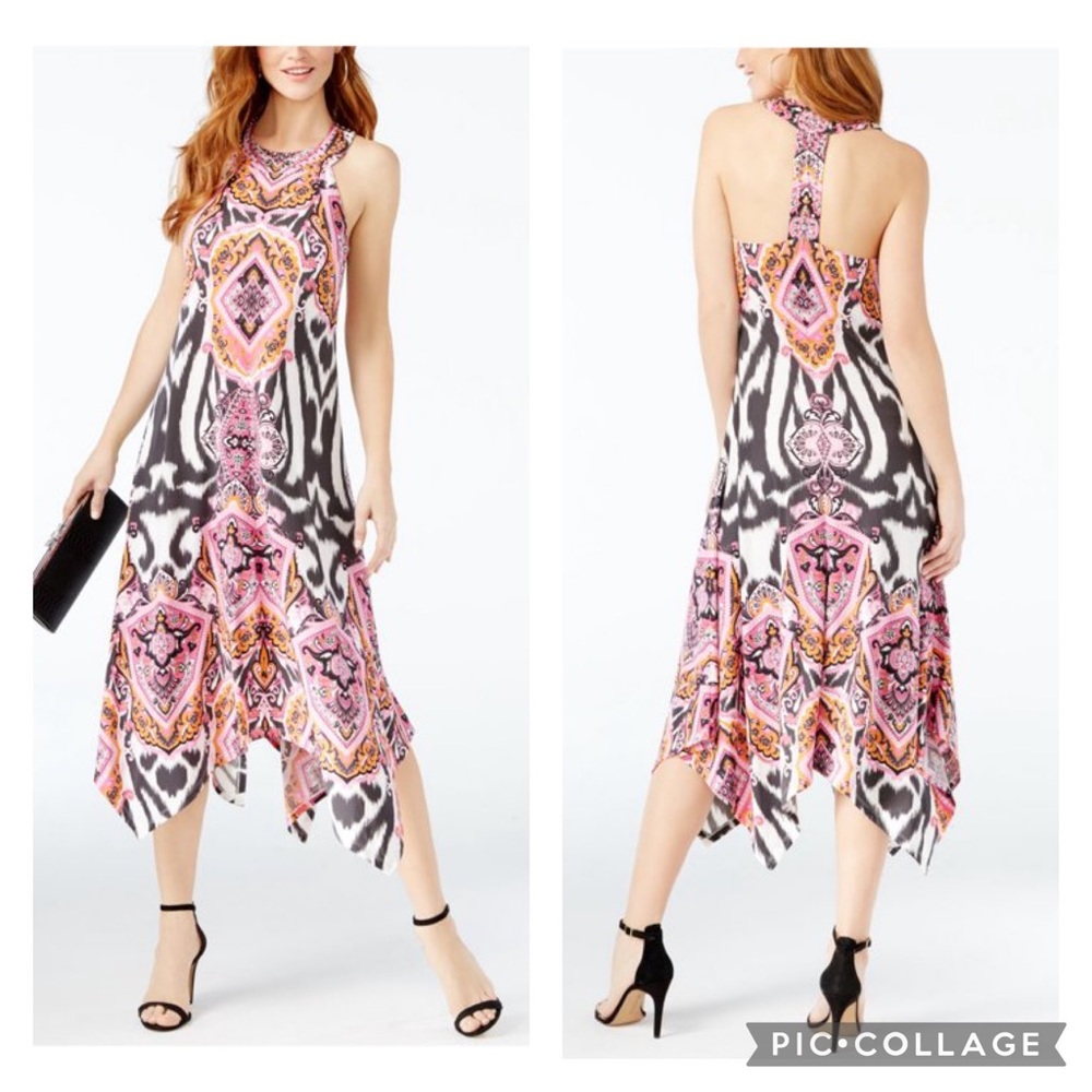 INC International Concepts Sleeveless Racerback Handkerchief Dress